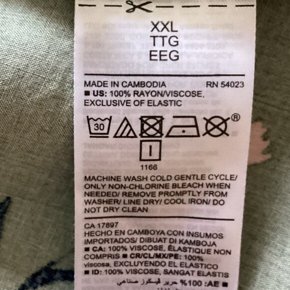 Old Navy Cami Women's Green Floral Dress Size XXL Adjustable Straps Smocking - Picture 10 of 10